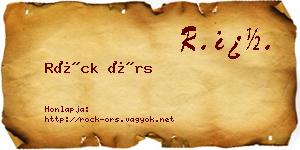 Röck Örs névjegykártya